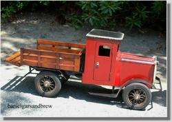 Old Style Toy Truck wood with Rubber Tires model T  
