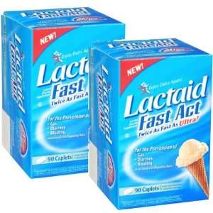  Lactaid Fast Act   Prevent Gas, Bloating, Diarrhea   90 