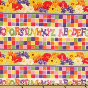  44 Wide Letters In Bloom ABC Repeating Stripe Multi 