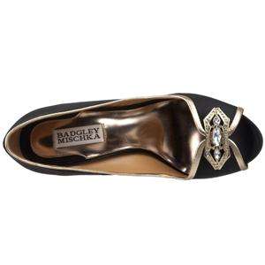 NEW Badgley Mischka FORMSLAG open pumps shoes B/Gold 10  