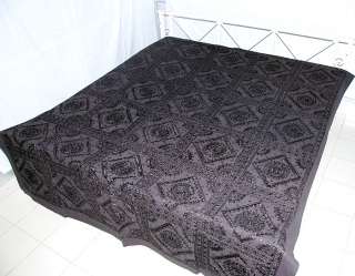 Vintage Mirror Double Black Cotton Bedspreads Bedcover  