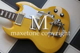 Special bridge Vintage Yellow SG Model 6 string electric Guitar #908 