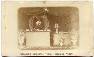 President Abraham Lincoln & Son Willie Coffins Tomb Interior 1865 CDV 