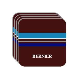 Personal Name Gift   BERNIER Set of 4 Mini Mousepad Coasters (blue 