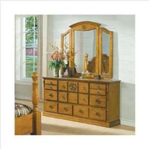  Wildon Home 200734Series Brooke Dresser and Mirror Set in 