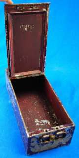 Antique Old Vtg Bank Vault Safety Deposit Box 1900s Cash Strongbox 