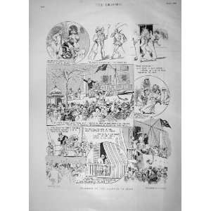  1896 Carnival Spain Pirate Ship Comedy Old Print