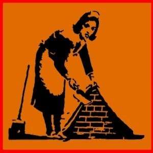 BANKSY CLEANING LADY (Stencil Charlady Woman) T SHIRT  