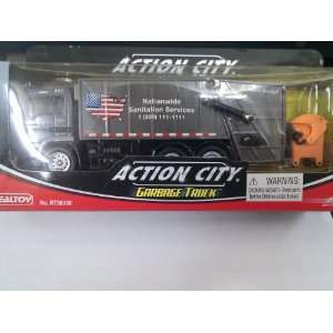   Action City Dark Gray Garbage Truck with Orange Dumpster Toys & Games
