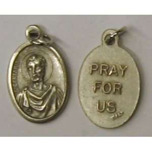St. Genesius Bulk Oxidized Medal with Jump Ring (M022GN)