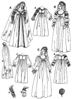 Ever After Renaissance Wedding, Courtier & Maiden Gown Simplicity 8735 