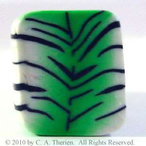 RAW Green Tiger Print Fimo Polymer Clay Cane  