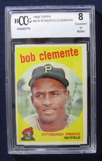 1959 Topps Roberto Clemente #478 Pirates BGS BCCG 8   DO23572  