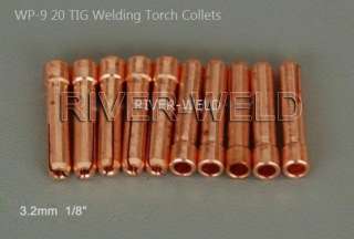 10pcs 13N24 3.2mm 1/8 Collet WP 9 20 TIG welding torch  