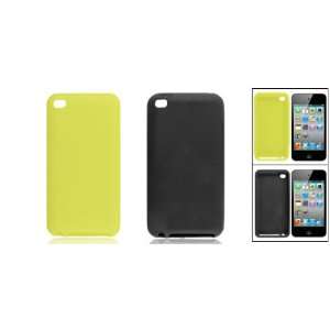  Gino 2 Pcs Yellow Black Silicone Back Case for iPod Touch 