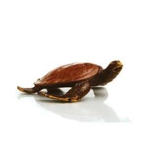    Crawling Colored Bronze Sea Turtle Sculpture