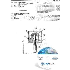  NEW Patent CD for BURNER FOR CIGARETTE LIGHTER Everything 