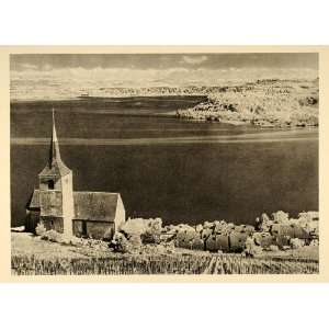  1935 Bielersee Lake Biel Ligerz Church Switzerland 