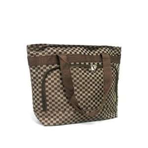  BOVANO USA Large Bag/Purse with Brown Checkers Pattern 