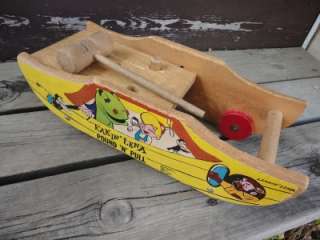Old Beany and Cecil Leakin Lena Boat Hammer Pound N Pull Toy Pressman 