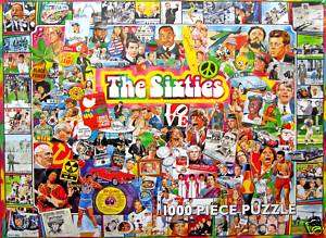 THE SIXTIES by JAMES MIELLETT 1000 LARGE PIECE WHITE MT JIGSAW PUZZLE 