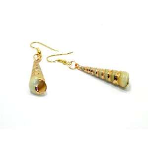  14kt Gold Filled Tower Shell Earrings Artistic Creations 