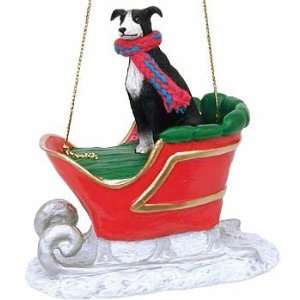  Black Greyhound in a Sleigh Christmas Ornament