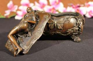 Gorgeous Bronze Casket Jewelry Box Metal Art Nouveau Deco Vienna 