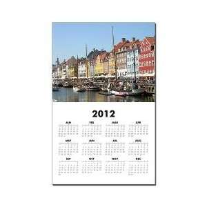  Copenhagen Harbor 2012 One Page Wall Calendar 11x17 inch 