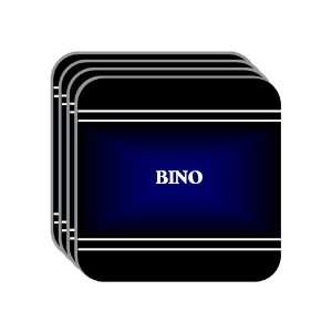 Personal Name Gift   BINO Set of 4 Mini Mousepad Coasters (black 