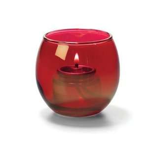  Tealight Lamp, Bubble Style, Glass, Ruby Lustre, 2 3/8H x 