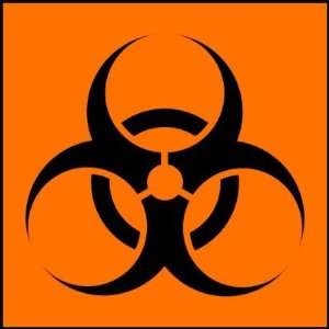   or Biohazard Sign Symbol Warning Orange Sticker 