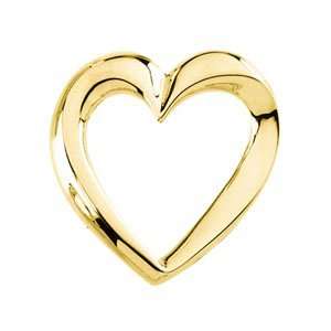  14K Yellow Gold 22.50X22.00 Mm Heart Chain Slide Jewelry