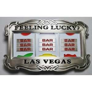  Feeling Lucky Slot Machine Las Vegas Gaming Belt Buckle 