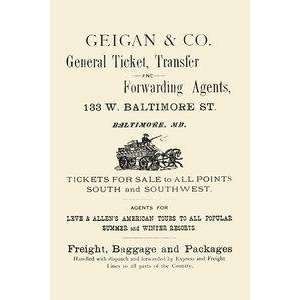   18 stock. Geigan & Co. General Ticket Transfer & Forwarding Agents