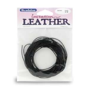  Beadalon Imitation Leather 1 1/2mm Black, 5 Meter Arts 