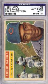 Ernie Banks Autographed Signed 1956 Topps Card PSA/DNA #65075111 