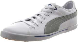 Puma Mens Benecio Leather Drip Sneaker White/Limestone Gray  