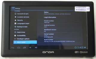 inch ONDA VX610W Deluxe Android 4.0 5 point Capacitive Screen 
