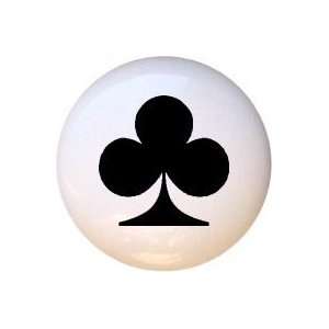  Card Suits Black Club Casino Gambling Drawer Pull Knob 