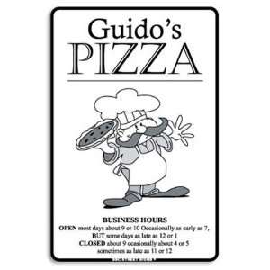  Seaweed Surf Co Guidos Pizza Aluminum Sign 18x12 in 