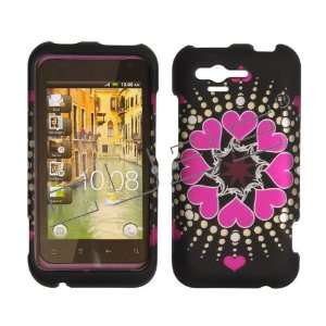 HTC Rhyme / Bliss ADR6330 ADR 6330 Black with Hot Pink Love Hearts 