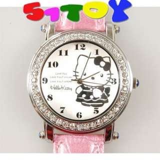Hello Kitty Wrist rhinestone Quartz leatherette Watch  