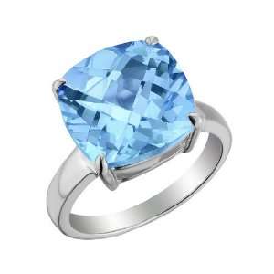Checkerboard Sky Blue Topaz Ring 5.50 Carat (ctw) in Sterling Silver 