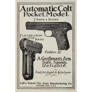  1903 Ad Automatic Colt Pocket Revolver 32 Calibre Gun 