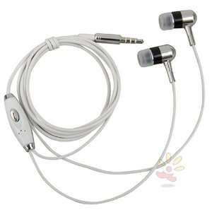  Silver/Blk Universal 3.5mm In Ear Stereo Headset w/On off 