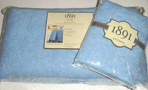 Sferra 1891 Coquette Twin Cotton Quilt & Sham Blue New  