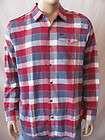   Mens Red Plaid L/S Button Front Outcast Flannel Shirt Top XL $55