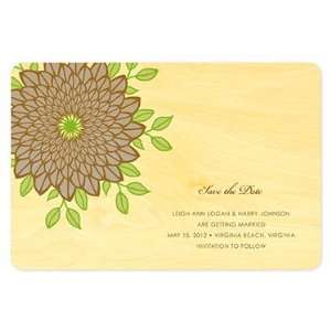  Zinnia Save the Date   Real Wood Wedding Stationery 