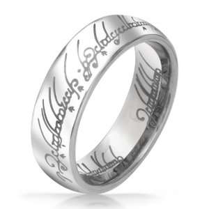  Bling Jewelry Lord of The Rings Style Polished Silver Tungsten Ring 